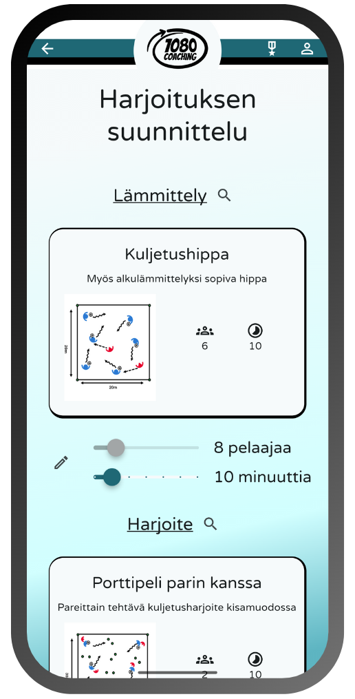 Valmennusideoita jalkapalloon